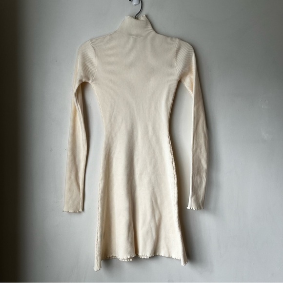Princess Polly Mella Cream Off White Knit Long Sleeve High Neck Mini Dress XS/S - Picture 10 of 10